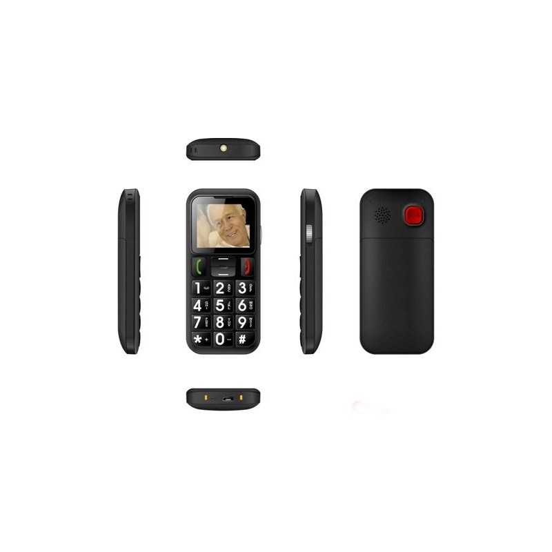 Téléphone Portable Senior Débloqué avec Grandes Touches pour Personnes  âgées | Écran de 2,4|Bouton SOS | Radio FM | Haut-Parleur de Boîte |  Batterie